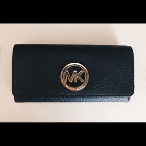 Michael Kors Black Leather Continental Wallet